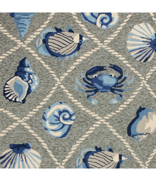 Kas Harbor 4219 Grey Seaside Area Rug 7'6" Round