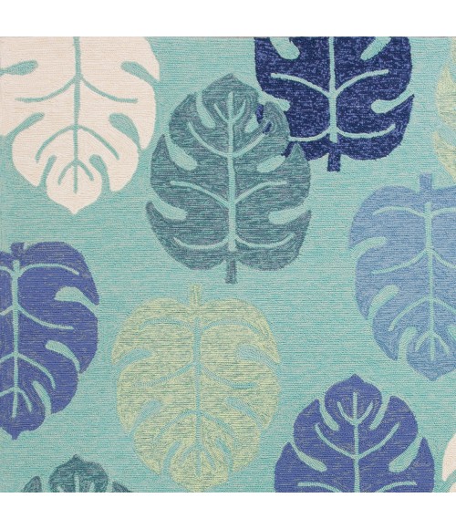 Kas Harbor 4228 Turquoise Palms Area Rug 7'6" Round