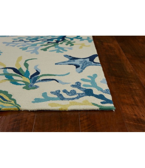 Kas Harbor 4244 Ivory/Blue Oceana Area Rug 7'6" Round