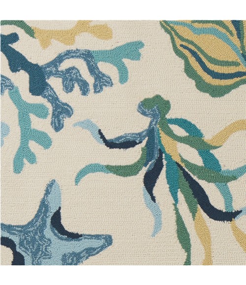 Kas Harbor 4244 Ivory/Blue Oceana Area Rug 7'6" Round