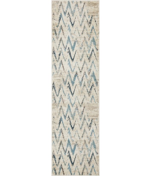 Kas Heritage Her9364 Area Rug Kas Heritage 9364 Ivory/Blue Chevron Area Rug 2'2" x 7'11" Runner