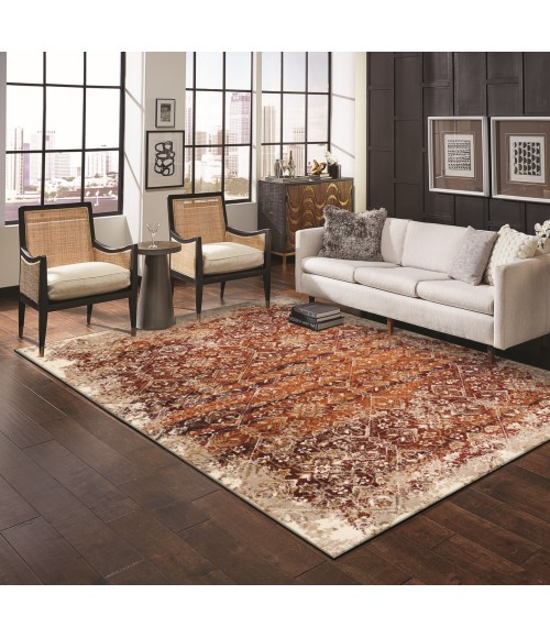 Kas Heritage 9373 Ivory/Rust Anna Area Rug 2'2" x 7'11" Runner