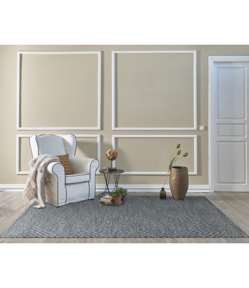 Kas Hudson 2465 Denim Sutton Area Rug 2'3" x 8' Runner