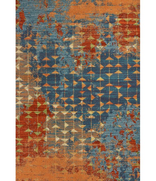 Kas Illusions 6208 Blue/Coral Elements Area Rug 6'7" x 9'6"