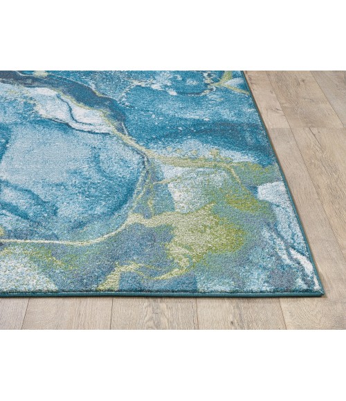 Kas Illusions 6225 Teal Stone Area Rug 5'3" x 7'7"