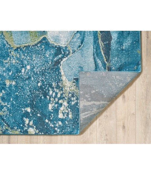 Kas Illusions 6225 Teal Stone Area Rug 5'3" x 7'7"