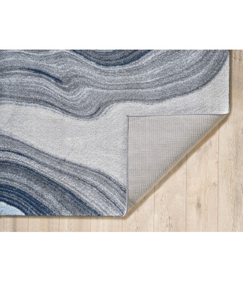 Kas Illusions Ill6227 Area Rug Kas Illusions 6227 Blue/Grey Marble Area Rug 3'3" x 4'11"