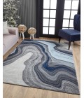Kas Illusions Ill6227 Area Rug Kas Illusions 6227 Blue/Grey Marble Area Rug 3'3" x 4'11"