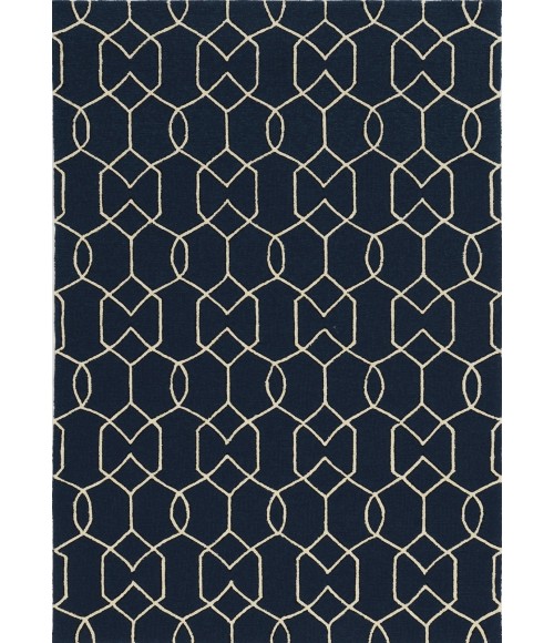 Kas Libby Langdon Hamptons 5230 Navy Groovy Gate Area Rug 6'6" x 9'6"