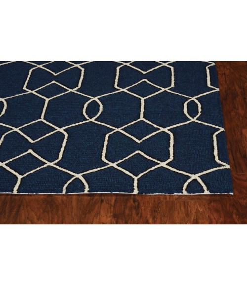 Kas Libby Langdon Hamptons 5230 Navy Groovy Gate Area Rug 6'6" x 9'6"