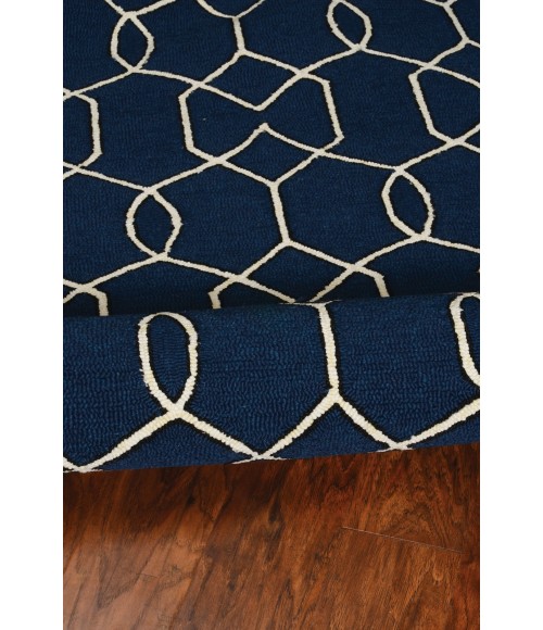 Kas Libby Langdon Hamptons 5230 Navy Groovy Gate Area Rug 6'6" x 9'6"