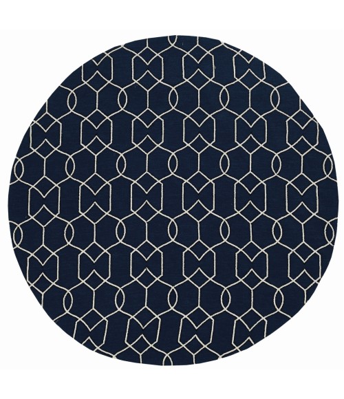 Kas Libby Langdon Hamptons 5230 Navy Groovy Gate Area Rug 6'6" x 9'6"