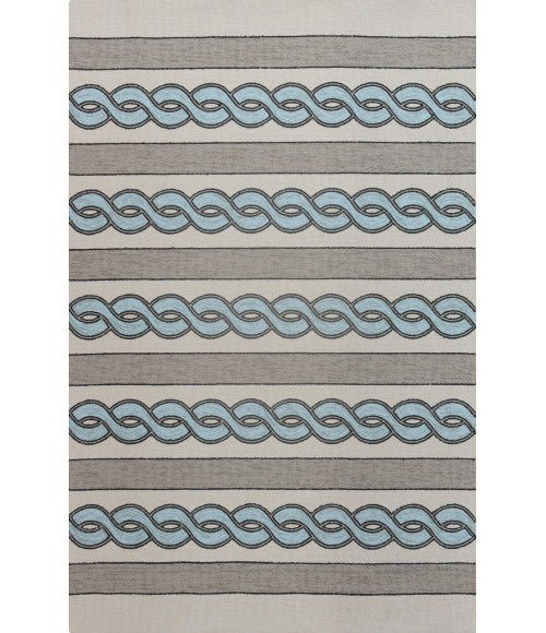 Kas Libby Langdon Hamptons 5235 Ivory/Spa Cable Knit Area Rug 8' x 11'