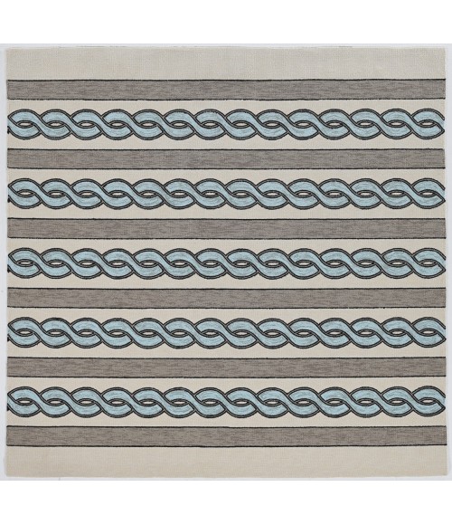 Kas Libby Langdon Hamptons 5235 Ivory/Spa Cable Knit Area Rug 8' x 11'