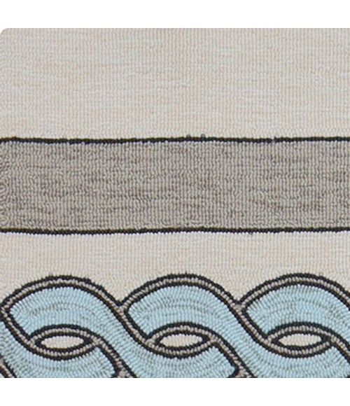 Kas Libby Langdon Hamptons 5235 Ivory/Spa Cable Knit Area Rug 8' x 11'