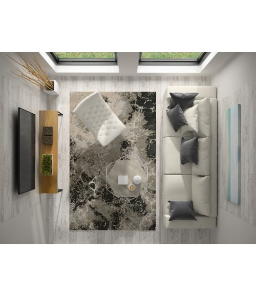 Kas Luna Lun7120 Area Rug Kas Luna 7120 Silver Nightscape Area Rug 5'3" x 7'7"