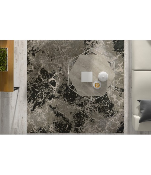 Kas Luna Lun7120 Area Rug Kas Luna 7120 Silver Nightscape Area Rug 5'3" x 7'7"