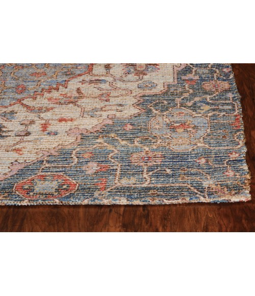 Kas Morris 2223 Blue/Red Gramercy Area Rug 7'6" x 9'6"
