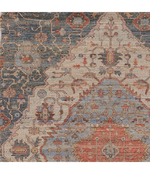 Kas Morris 2223 Blue/Red Gramercy Area Rug 7'6" x 9'6"