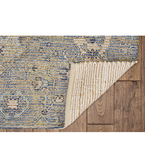 Kas Morris 2232 Blue/Yellow Gramercy Area Rug 27" x 45"