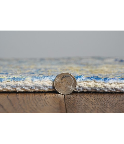 Kas Morris 2232 Blue/Yellow Gramercy Area Rug 27" x 45"