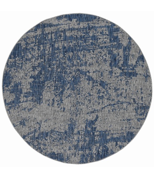 Kas Provo 5760 Grey/Denim Strokes Area Rug 7'10" Round
