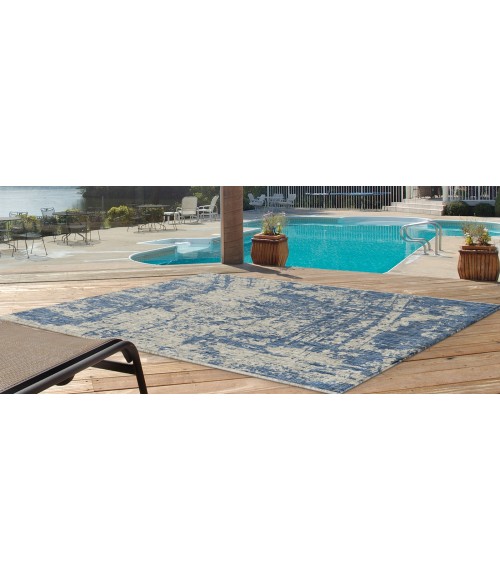 Kas Provo 5760 Grey/Denim Strokes Area Rug 7'10" Round