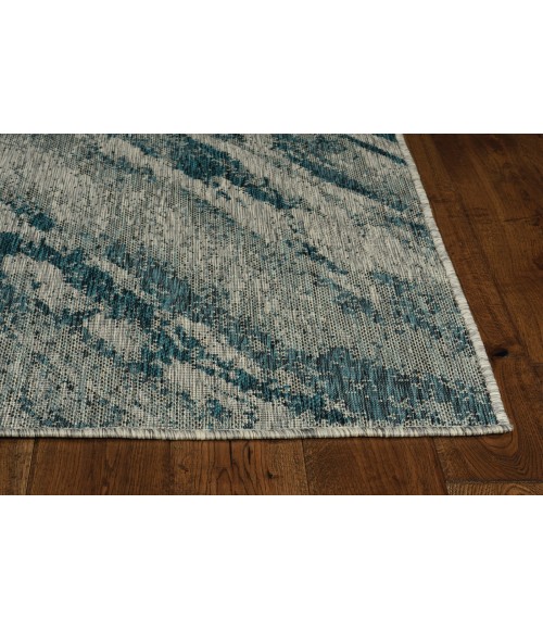 Kas Provo 5765 Grey/Teal Strokes Area Rug 7'10" Round