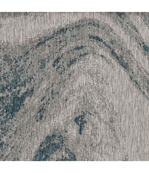 Kas Provo 5765 Grey/Teal Strokes Area Rug 7'10" Round