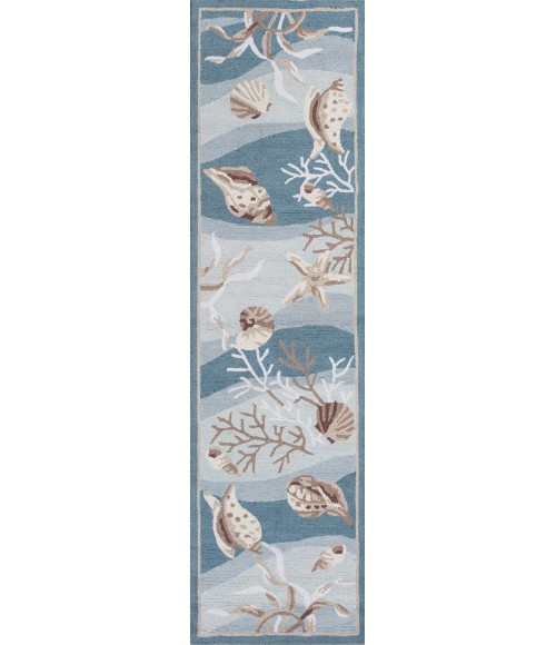 Kas Sonesta 2003 Seafoam Shells Area Rug 7'6" Round