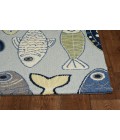 Kas Sonesta 2010 Lt Blue Sea Of Fish Area Rug 3'3" x 5'3"