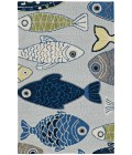 Kas Sonesta 2010 Lt Blue Sea Of Fish Area Rug 3'3" x 5'3"