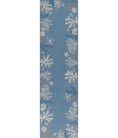 Kas Sonesta 2024 Sea Blue Coastal Area Rug 2' x 7'6" Runner