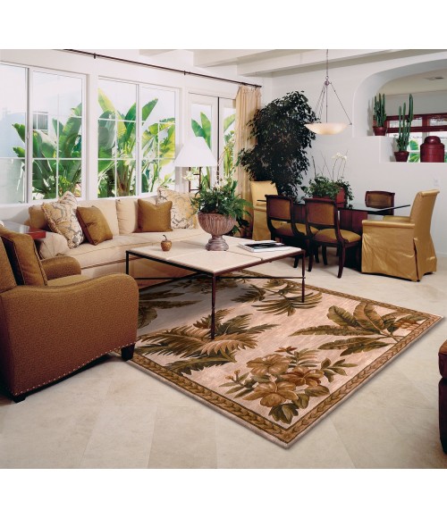Kas Sparta 3133 Ivory Tropical Oasis Area Rug 2'6" x 10' Runner