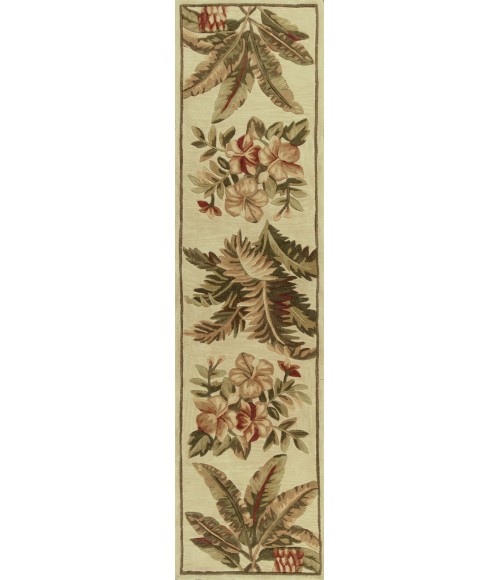 Kas Sparta 3133 Ivory Tropical Oasis Area Rug 2'6" x 10' Runner
