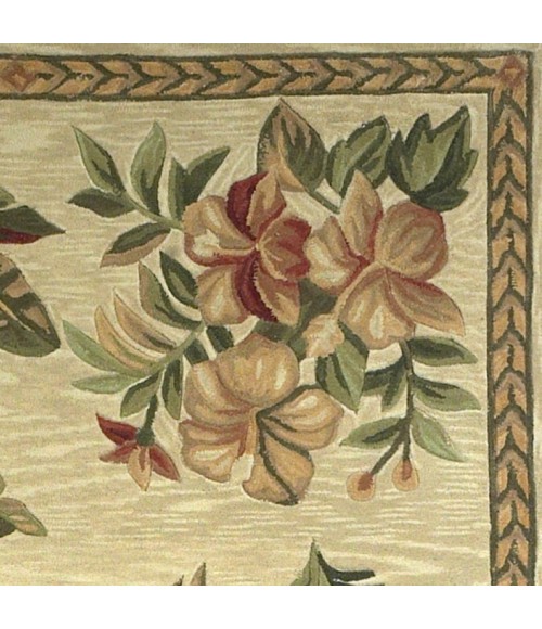 Kas Sparta 3133 Ivory Tropical Oasis Area Rug 2'6" x 10' Runner