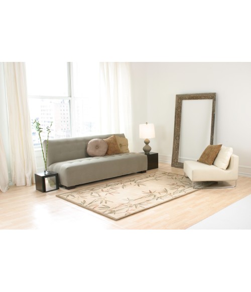 Kas Sparta 3146 Ivory Bamboo Border Area Rug 5'3" x 8'3"