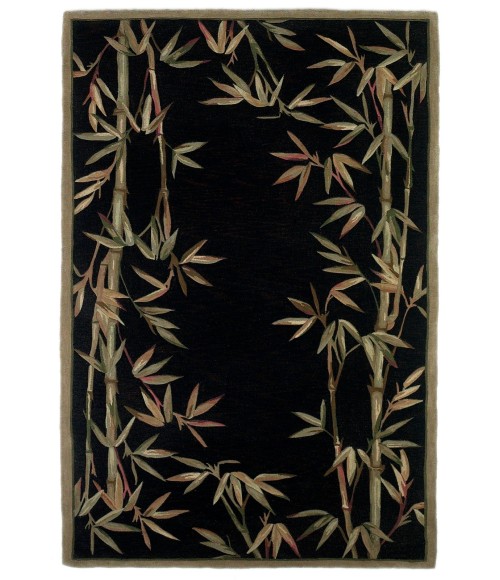 Kas Sparta 3147 Black Bamboo Border Area Rug 5'3" x 8'3"