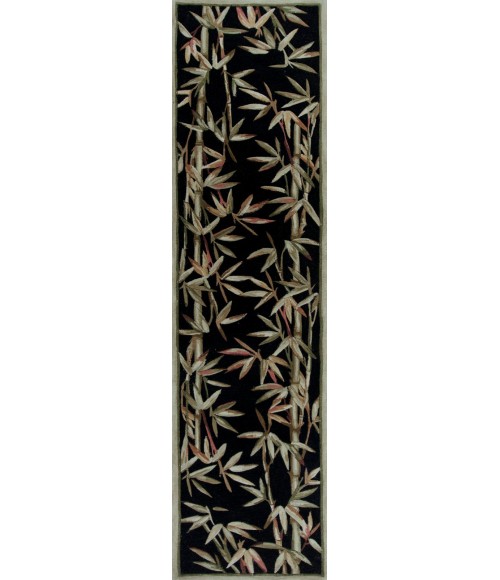 Kas Sparta 3147 Black Bamboo Border Area Rug 5'6" Round
