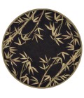 Kas Sparta 3147 Black Bamboo Border Area Rug 5'6" Round