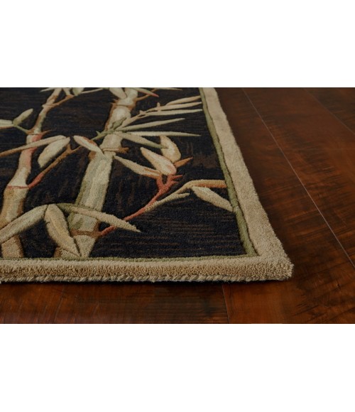 Kas Sparta 3147 Black Bamboo Border Area Rug 5'6" Round