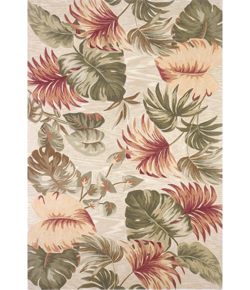 Kas Sparta 3148 Beige Palm Leaves Area Rug 2'6" x 10' Runner