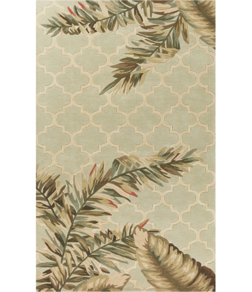 Kas Sparta Spa3153 Area Rug Kas Sparta 3153 Sage Tropical Mosaic Area Rug 5'6" Round