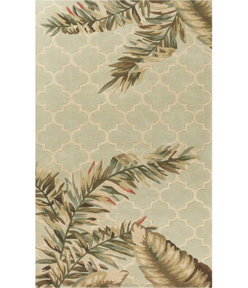 Kas Sparta 3153 Sage Tropical Mosaic Area Rug 3'6" x 5'6"