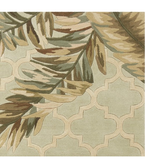 Kas Sparta Spa3153 Area Rug Kas Sparta 3153 Sage Tropical Mosaic Area Rug 5'6" Round