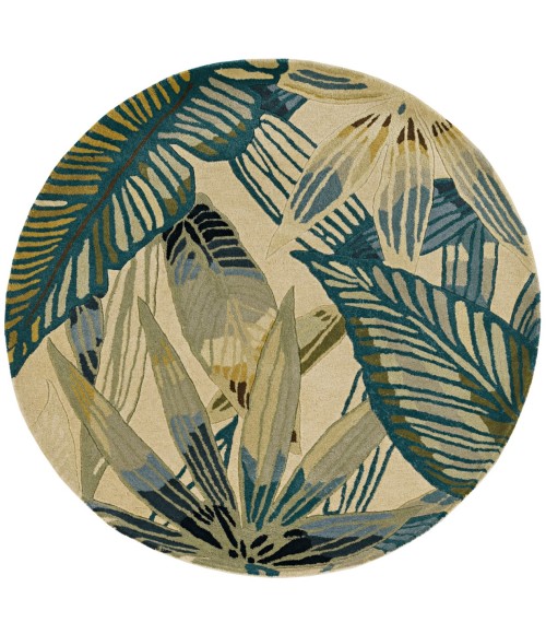 Kas Sparta Spa3154 Area Rug Kas Sparta 3154 Ivory/Teal Nassau Area Rug 5'6" Round