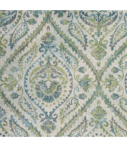 Kas Stella Ste6256 Area Rug Kas Stella 6256 Ivory/Teal Parisian Area Rug 5'3" x 7'7"