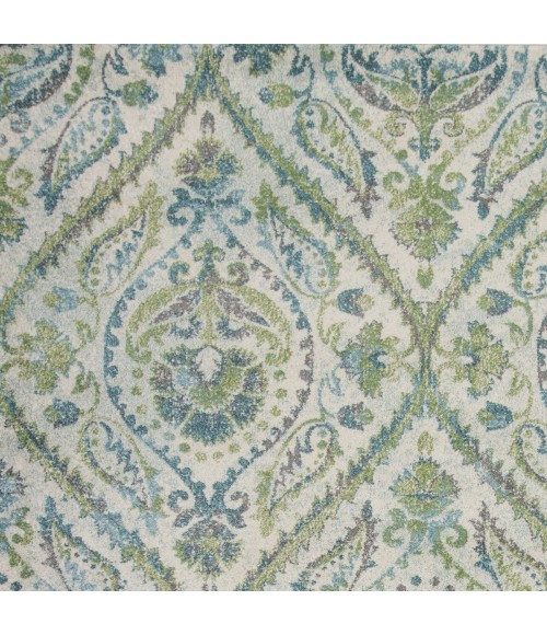 Kas Stella 6256 Ivory/Teal Parisian Area Rug 5'3" x 7'7"