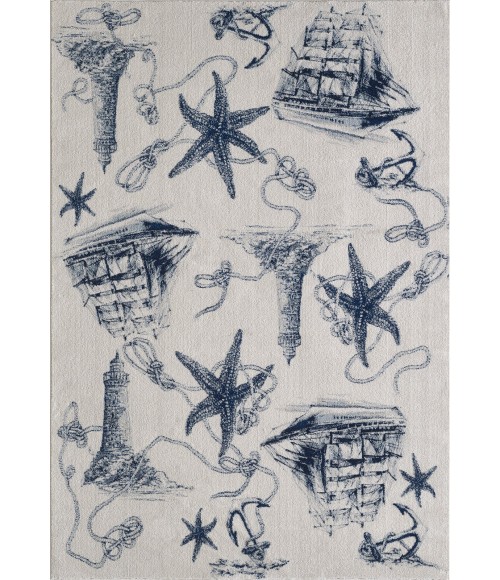 Kas Stella Ste6269 Area Rug Kas Stella 6269 Ivory/Navy Coast Area Rug 7'10" x 10'10"