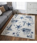 Kas Stella Ste6269 Area Rug Kas Stella 6269 Ivory/Navy Coast Area Rug 7'10" x 10'10"